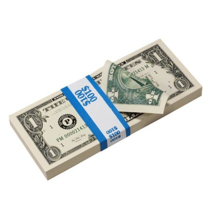 2000 - 1980 Series $1 Full Print Prop Money Stack - Prop Movie Money