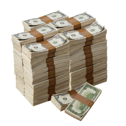 1980 Series $500,000 Aged Blank Filler Package - Prop Movie Money
