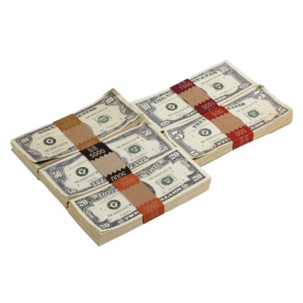 1980 Series Mix $18,500 Aged Full Print Prop Money Bundle - Prop Movie Money