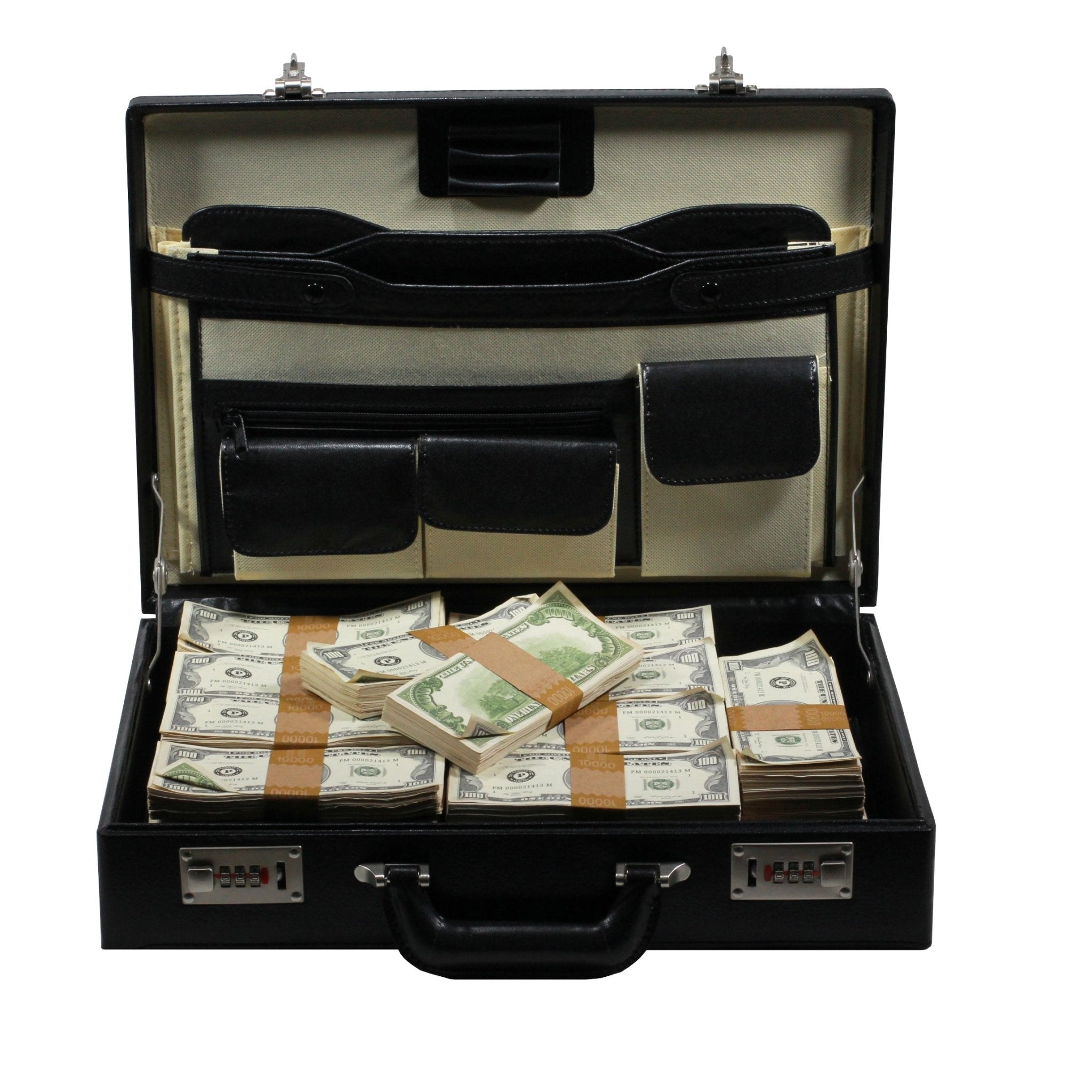 1980s-series-500000-aged-blank-filler-briefcase-3986513-2 1980s Series $500,000 Aged Blank Filler Briefcase - Prop Movie Money