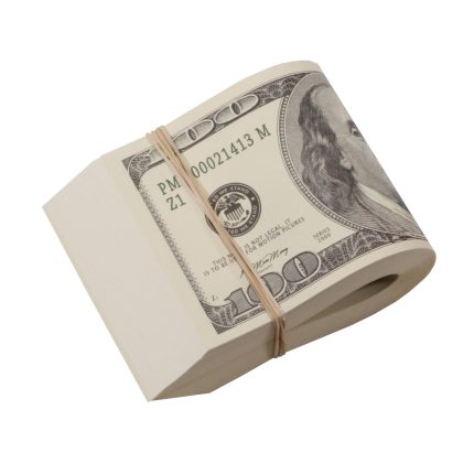 2000 Series $10,000 Blank Filler Fat Fold - Prop Movie Money