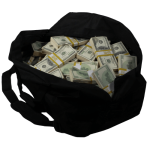 2000 Series $1,000,000 Aged Full Print Duffel Bag - Prop Movie Money