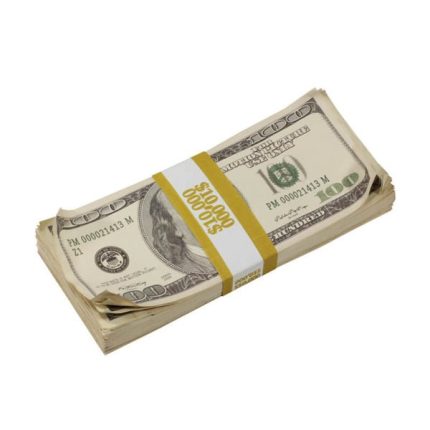 2000 Series $100s Aged $10,000 Blank Filler Stack - Prop Movie Money