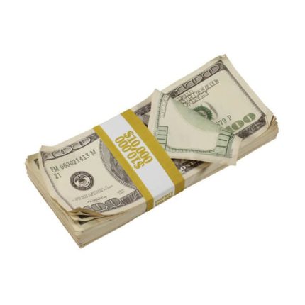 2000 Series $100s Aged $10,000 Full Print Prop Money Stack - Prop Movie Money