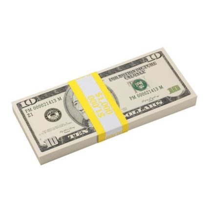 2000 Series $10s Blank Filler $1,000 Prop Money Stack - Prop Movie Money
