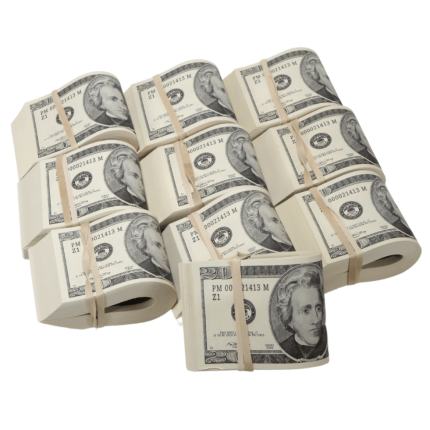 2000 Series $20,000 Blank Filler Fat Fold Bundle - Prop Movie Money
