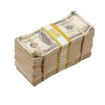 2000 Series $50,000 Aged Blank Filler Stacks with Money Bag - Prop Movie Money