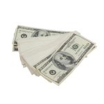 2000 Series $50,000 Aged Blank Filler Stacks with Money Bag - Prop Movie Money