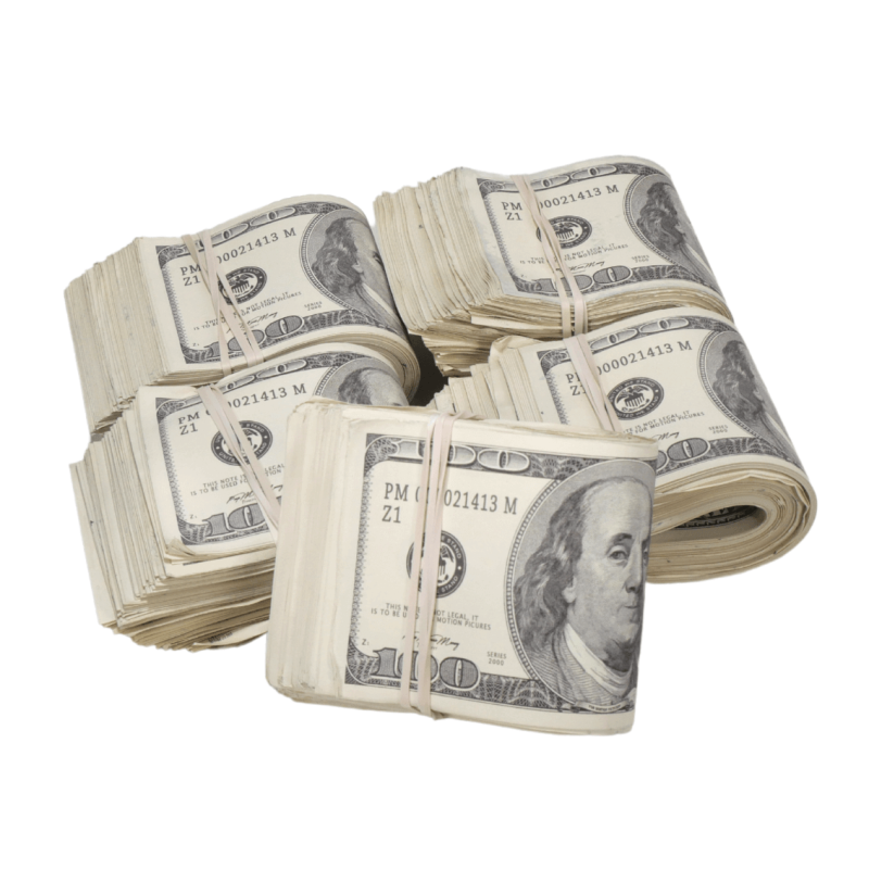 2000 Series $50,000 Aged Full Print Fold Prop Money Bundle - Prop Movie Money