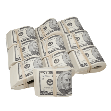 2000 Series $50,000 Blank Filler Fat Fold Bundle - Prop Movie Money