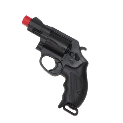 6" Black Snub Nose Revolver Pistol w/ Orange Tip - Prop Movie Money