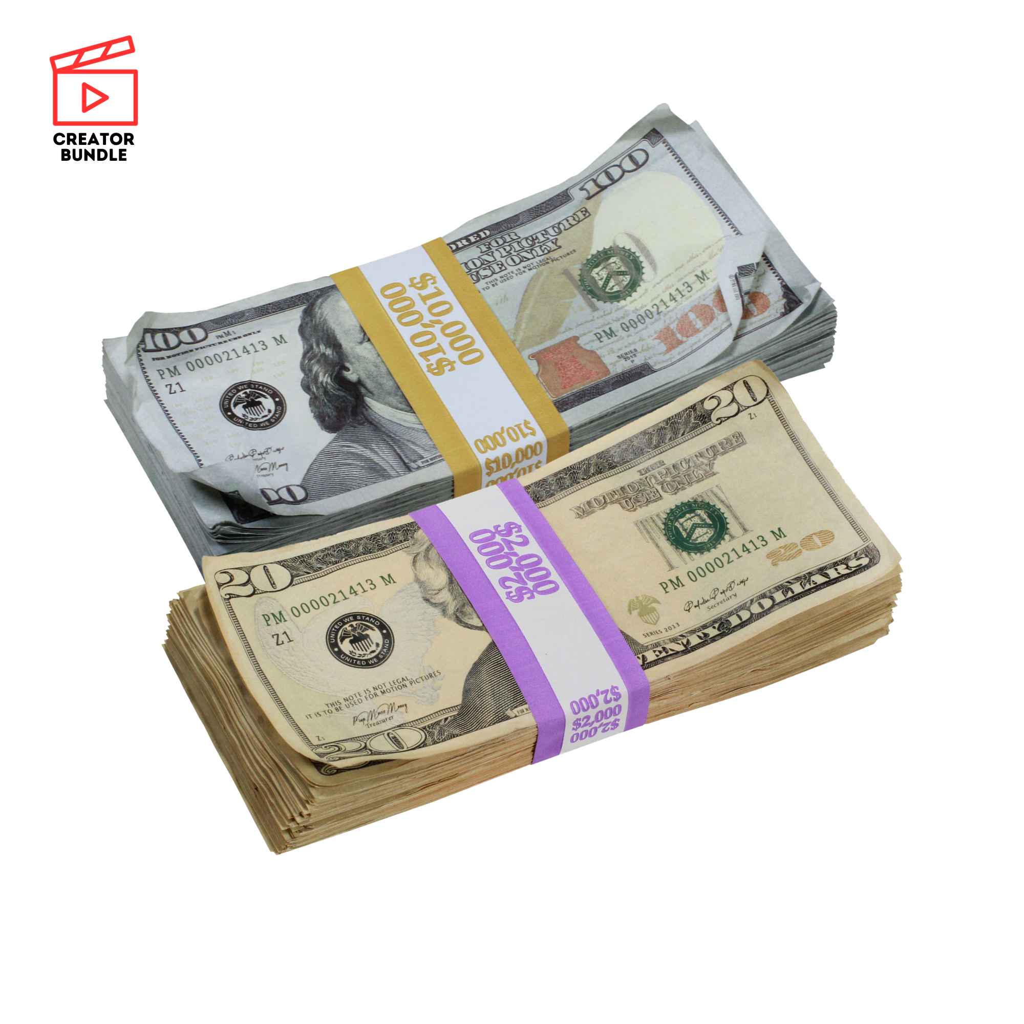 essential-filmmakers-prop-pack-new-series-aged-20-100-full-print-stacks-1766862 Essential Filmmaker's Prop Pack: New Series Aged $20 & $100 Full Print Stacks - Prop Movie Money