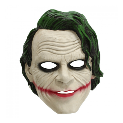 Joker Villain Resin Mask – Heath Ledger–Inspired Cosplay Prop with Head Strap - Prop Movie Money