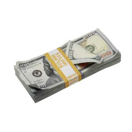 New Series $100s Aged $10,000 Full Print Prop Money Stack - Prop Movie Money