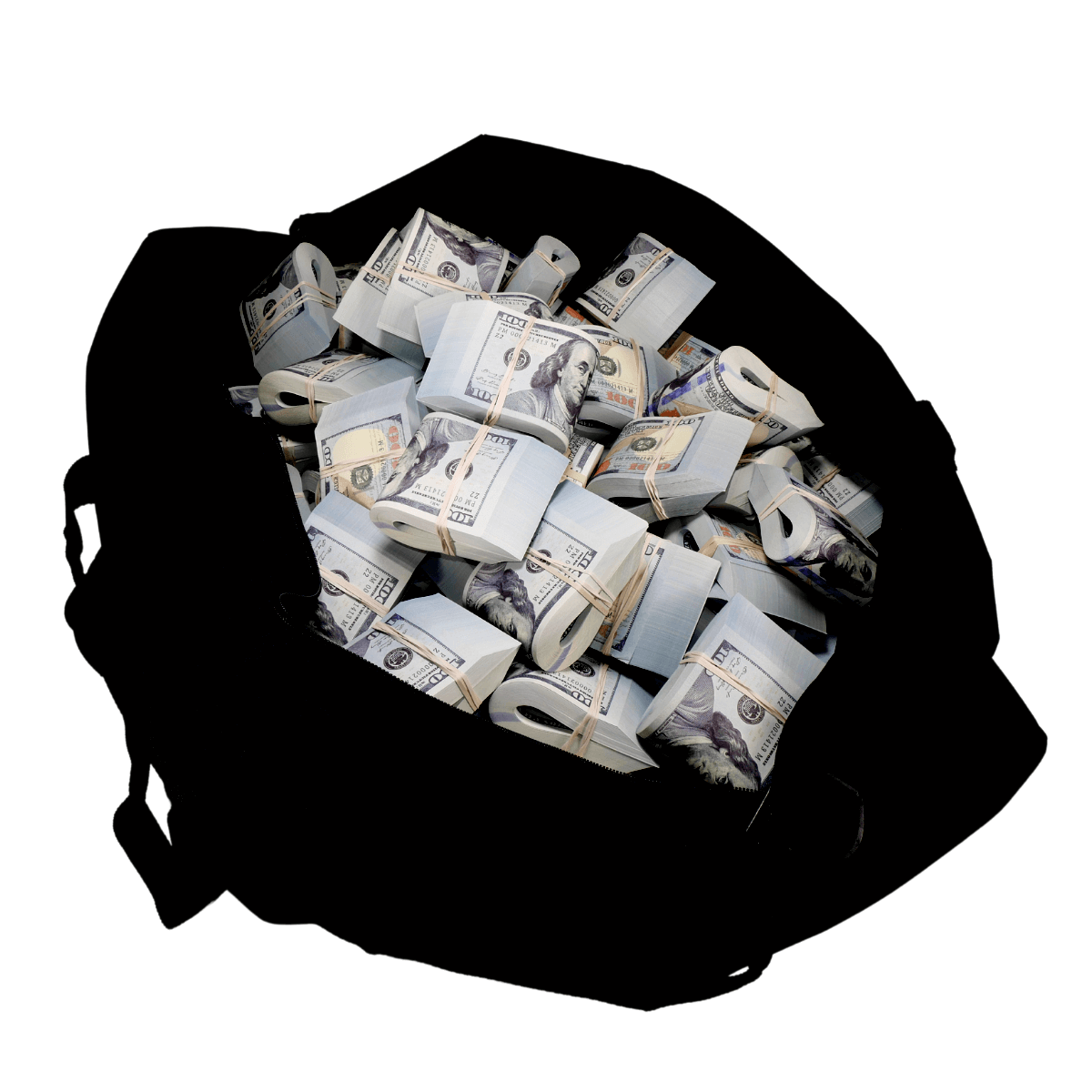 new-series-1000000-blank-filler-fold-duffel-bag-3812867-4 New Series $1,000,000 Blank Filler Fold Duffel Bag - Prop Movie Money