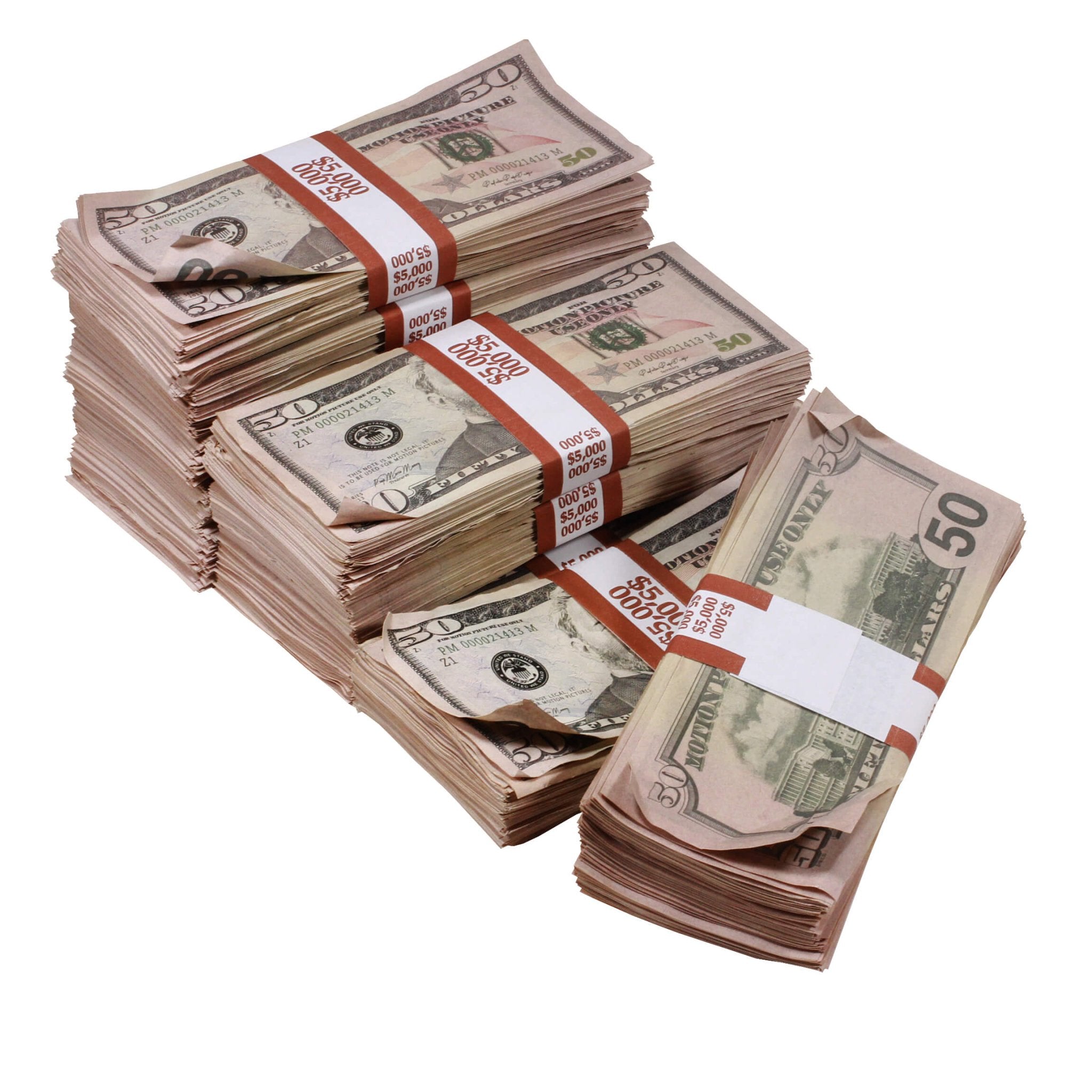 new-series-50s-aged-50000-full-print-prop-money-bundle-7214799 New Series $50's Aged $50,000 Full Print Prop Money Bundle - Prop Movie Money