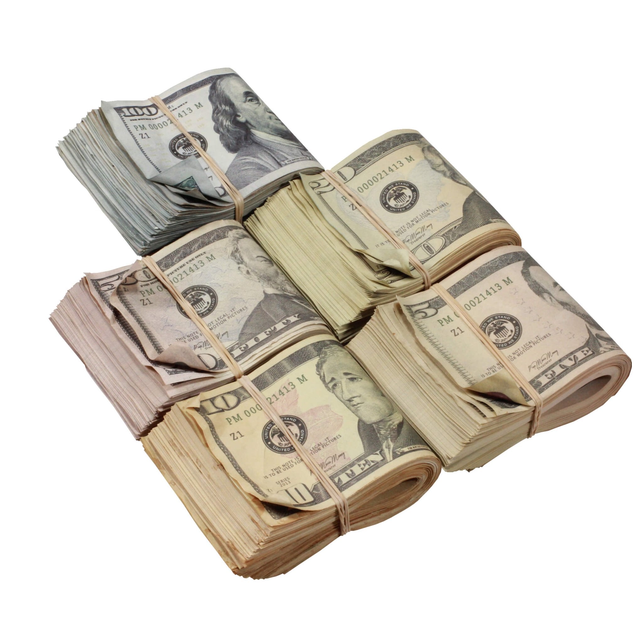 new-series-mix-18500-aged-full-print-fold-prop-money-bundle-7763128 New Series Mix $18,500 Aged Full Print Fold Prop Money Bundle - Prop Movie Money