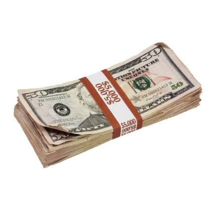 New Style $50s Aged $5,000 Blank Filler Stack - Prop Movie Money