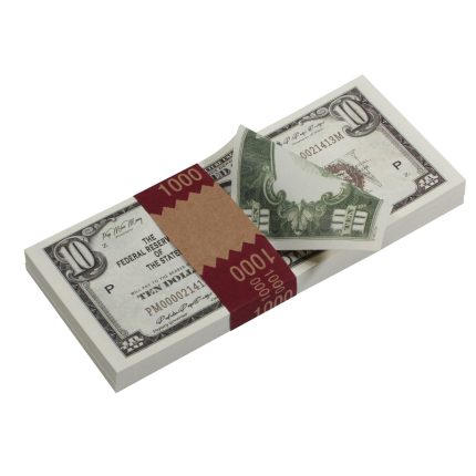 Series 1920s Vintage $10 Full Print Prop Money Stack - Prop Movie Money