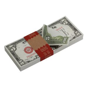 Series 1920s Vintage $5 Full Print Prop Money Stack - Prop Movie Money