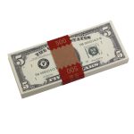 Series 1980s $5 Full Print Prop Money Stack - Prop Movie Money
