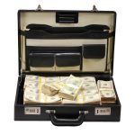 Series 2000 $500,000 Aged Full Print Briefcase - Prop Movie Money