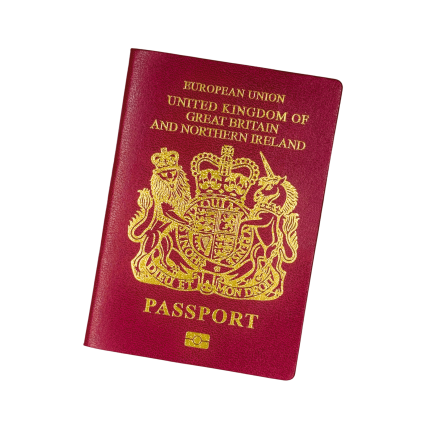UK Fully Detailed Prop Passport for TV, Film, and Photography - Prop Movie Money