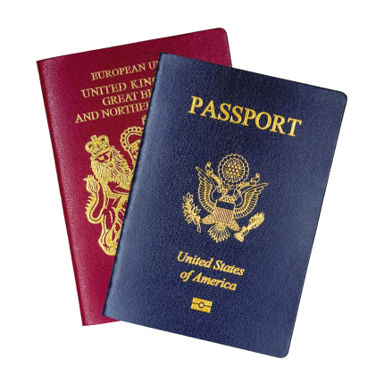 US + UK Fully Detailed Prop Passport Bundle – For TV, Film & Photography (2-Pack) - Prop Movie Money